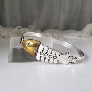 925 Sterling & Vermeil Fish Bones Bracelet